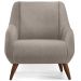 Poltrona Decorativa Fixa Pés de Madeira Paloma D02 Linho Bege C-107 - Lyam Decor