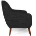 Poltrona Decorativa Fixa Pés de Madeira Paloma D02 Linho Chumbo D-465 - Lyam Decor