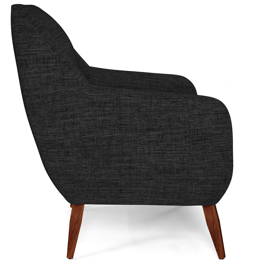 Poltrona Decorativa Fixa Pés de Madeira Paloma D02 Linho Chumbo D-465 - Lyam Decor