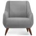 Poltrona Decorativa Fixa Pés de Madeira Paloma D02 Linho Cinza D-315 - Lyam Decor