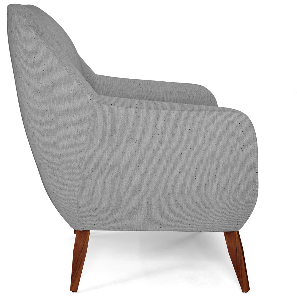 Poltrona Decorativa Fixa Pés de Madeira Paloma D02 Linho Cinza D-315 - Lyam Decor