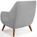 Poltrona Decorativa Fixa Pés de Madeira Paloma D02 Linho Cinza D-315 - Lyam Decor