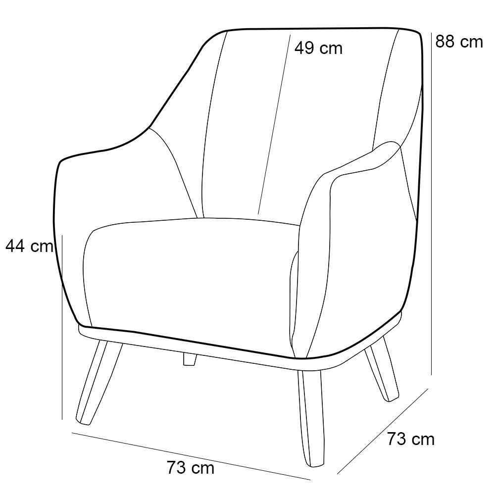 Poltrona Decorativa Fixa Pés de Madeira Paloma D02 Linho Cru C-443 - Lyam Decor