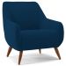 Poltrona Decorativa Fixa Pés de Madeira Paloma D02 Veludo Azul Marinho C-304 - Lyam Decor