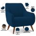 Poltrona Decorativa Fixa Pés de Madeira Paloma D02 Veludo Azul Marinho C-304 - Lyam Decor
