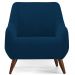 Poltrona Decorativa Fixa Pés de Madeira Paloma D02 Veludo Azul Marinho C-304 - Lyam Decor
