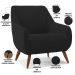 Poltrona Decorativa Fixa Pés de Madeira Paloma D02 Veludo Preto C-300 - Lyam Decor