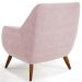 Poltrona Decorativa Fixa Pés de Madeira Paloma D02 Veludo Rosê C-305 - Lyam Decor