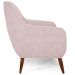 Poltrona Decorativa Fixa Pés de Madeira Paloma D02 Veludo Rosê C-305 - Lyam Decor