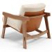 Poltrona Decorativa Fixa Para Sala Living Ikary L02 Canela Linho Palha - Lyam Decor