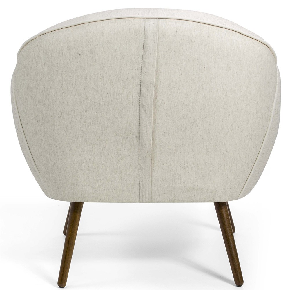 Poltrona Decorativa Fixa com Pés Palito Nina D02 Linho Bege B-298 - Lyam Decor