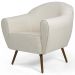 Poltrona Decorativa Fixa com Pés Palito Nina D02 Linho Bege B-298 - Lyam Decor