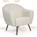 Poltrona Decorativa Fixa com Pés Palito Nina D02 Linho Bege B-298 - Lyam Decor
