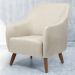 Poltrona Decorativa Fixa com Pés em Madeira Paloma D02 Linho Bege C-466 - Lyam Decor