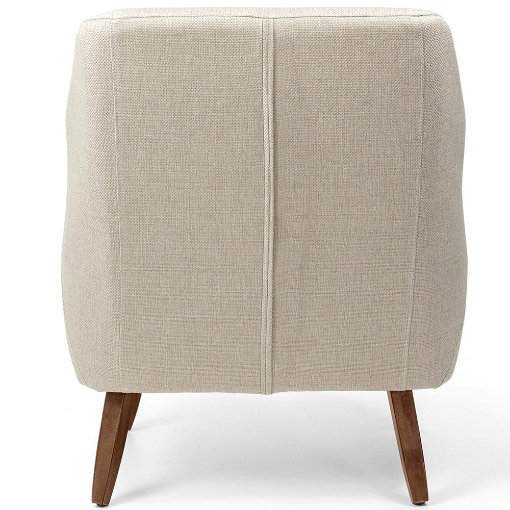 Poltrona Decorativa Fixa com Pés em Madeira Paloma D02 Linho Bege C-466 - Lyam Decor