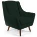 Poltrona Decorativa Fixa com Puff Pés de Madeira Juliet D02 Linho Verde C-117 - Lyam Decor