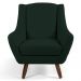 Poltrona Decorativa Fixa com Puff Pés de Madeira Juliet D02 Linho Verde C-117 - Lyam Decor