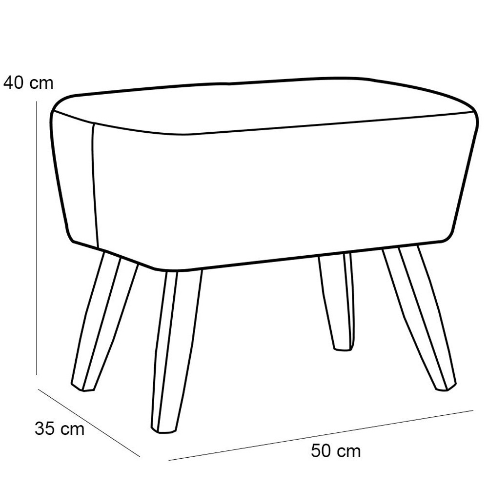 Poltrona Decorativa Fixa com Puff Pés de Madeira Juliet D02 Veludo Bege Escuro C-68 - Lyam Decor