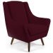 Poltrona Decorativa Fixa com Puff Pés de Madeira Juliet D02 Veludo Marsala C-278 - Lyam Decor