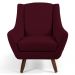 Poltrona Decorativa Fixa com Puff Pés de Madeira Juliet D02 Veludo Marsala C-278 - Lyam Decor