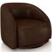 Poltrona Decorativa Giratória Angelina M03 Couríssimo Marrom - Lyam Decor