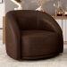 Poltrona Decorativa Giratória Angelina M03 Couríssimo Marrom - Lyam Decor