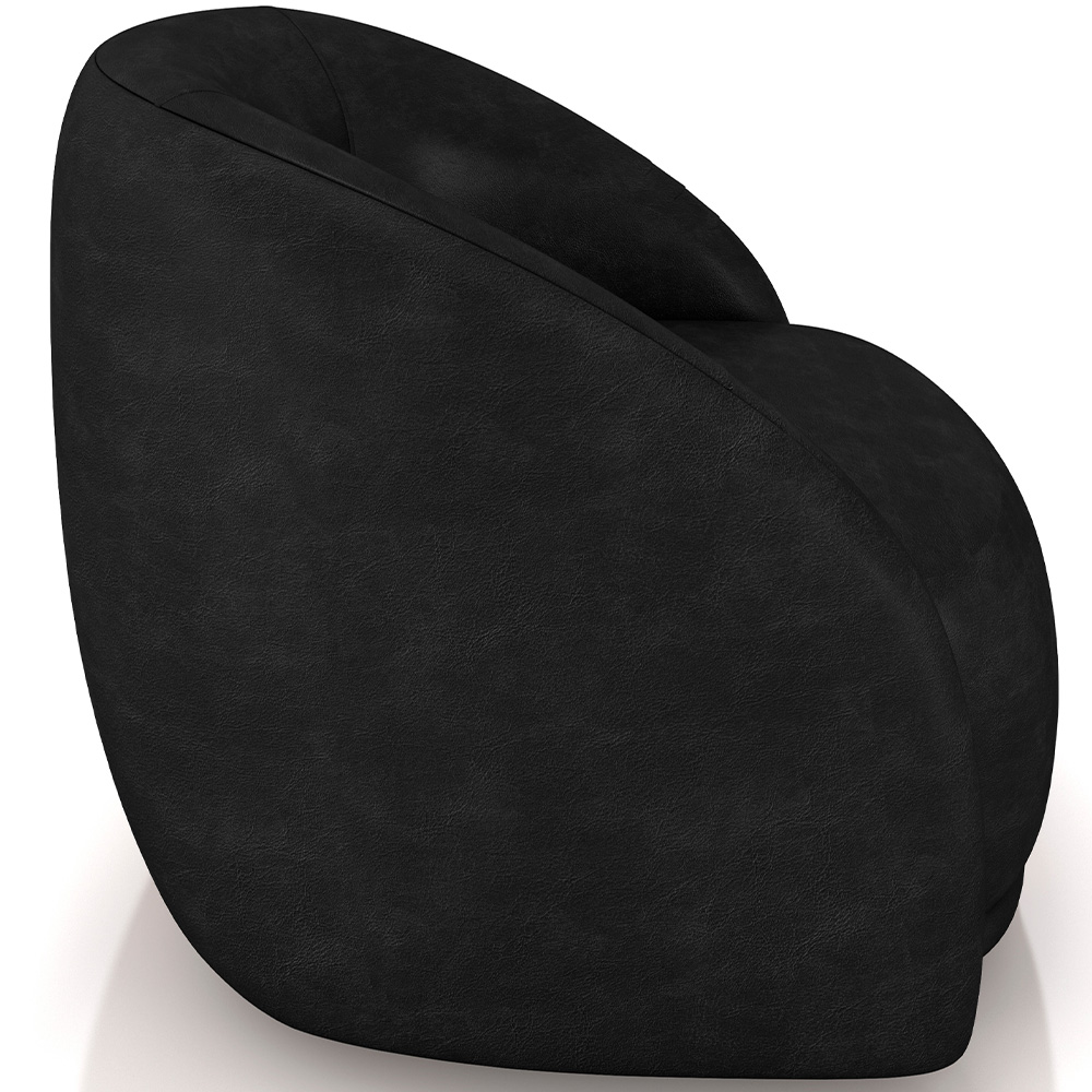 Poltrona Decorativa Giratória Angelina M03 Couríssimo Preto - Lyam Decor