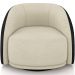 Poltrona Decorativa Giratória Angelina M03 Couríssimo Preto Bouclê Bege - Lyam Decor