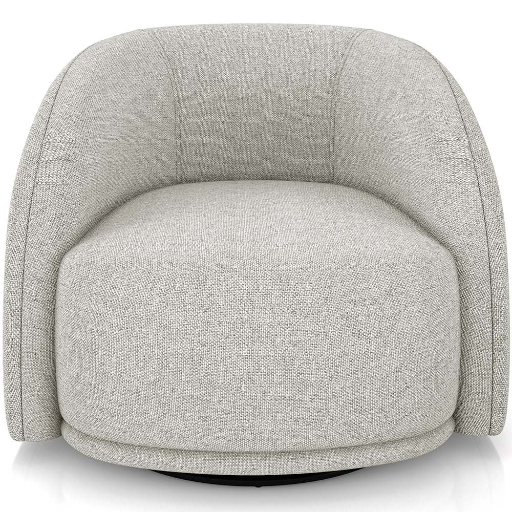 Poltrona Decorativa Giratória Angelina M03 Linho Bege - Lyam Decor