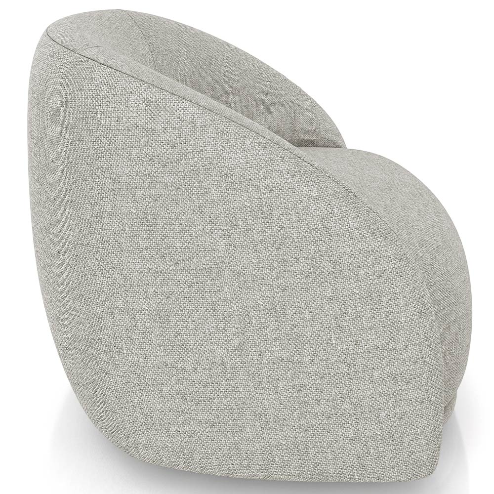 Poltrona Decorativa Giratória Angelina M03 Linho Bege - Lyam Decor