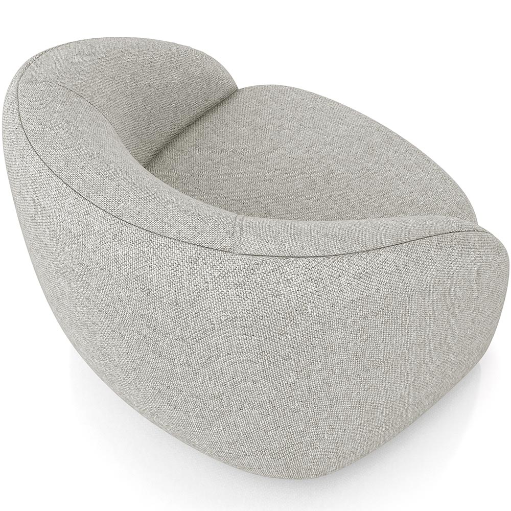Poltrona Decorativa Giratória Angelina M03 Linho Bege - Lyam Decor