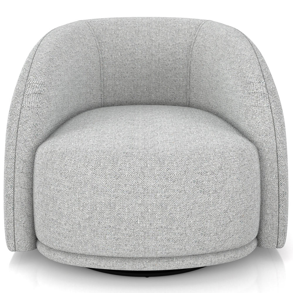 Poltrona Decorativa Giratória Angelina M03 Linho Cinza Claro - Lyam Decor
