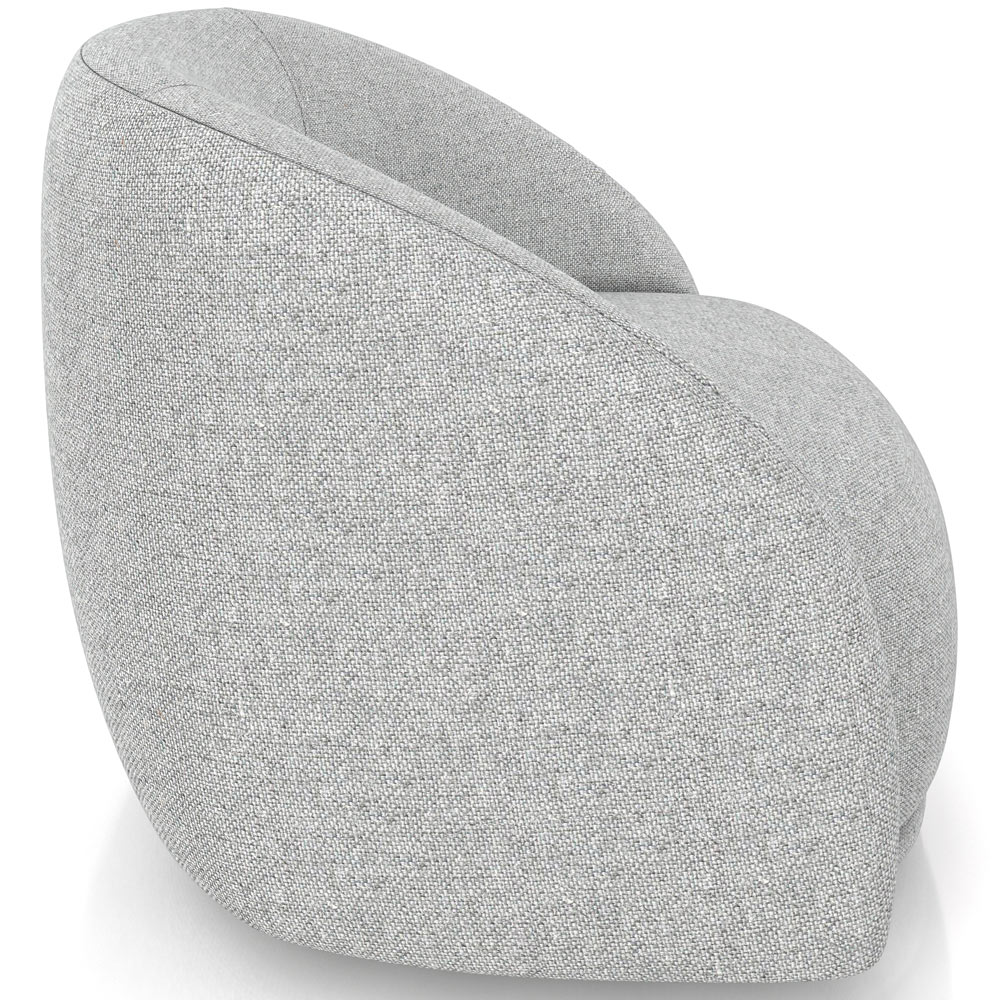 Poltrona Decorativa Giratória Angelina M03 Linho Cinza Claro - Lyam Decor