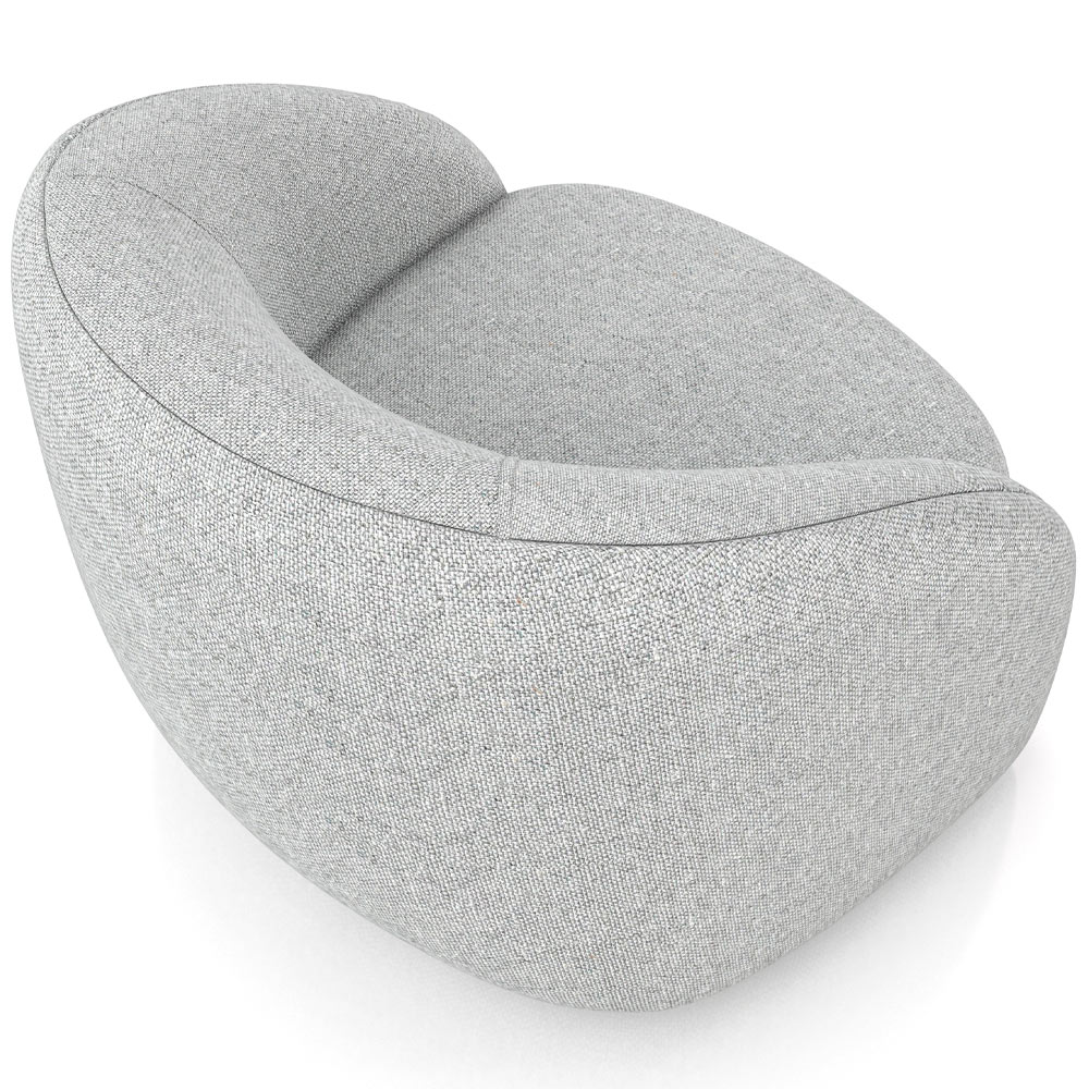 Poltrona Decorativa Giratória Angelina M03 Linho Cinza Claro - Lyam Decor