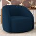 Poltrona Decorativa Giratória Angelina M03 Veludo Azul Marinho - Lyam Decor