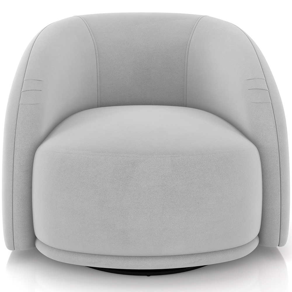 Poltrona Decorativa Giratória Angelina M03 Veludo Cinza - Lyam Decor