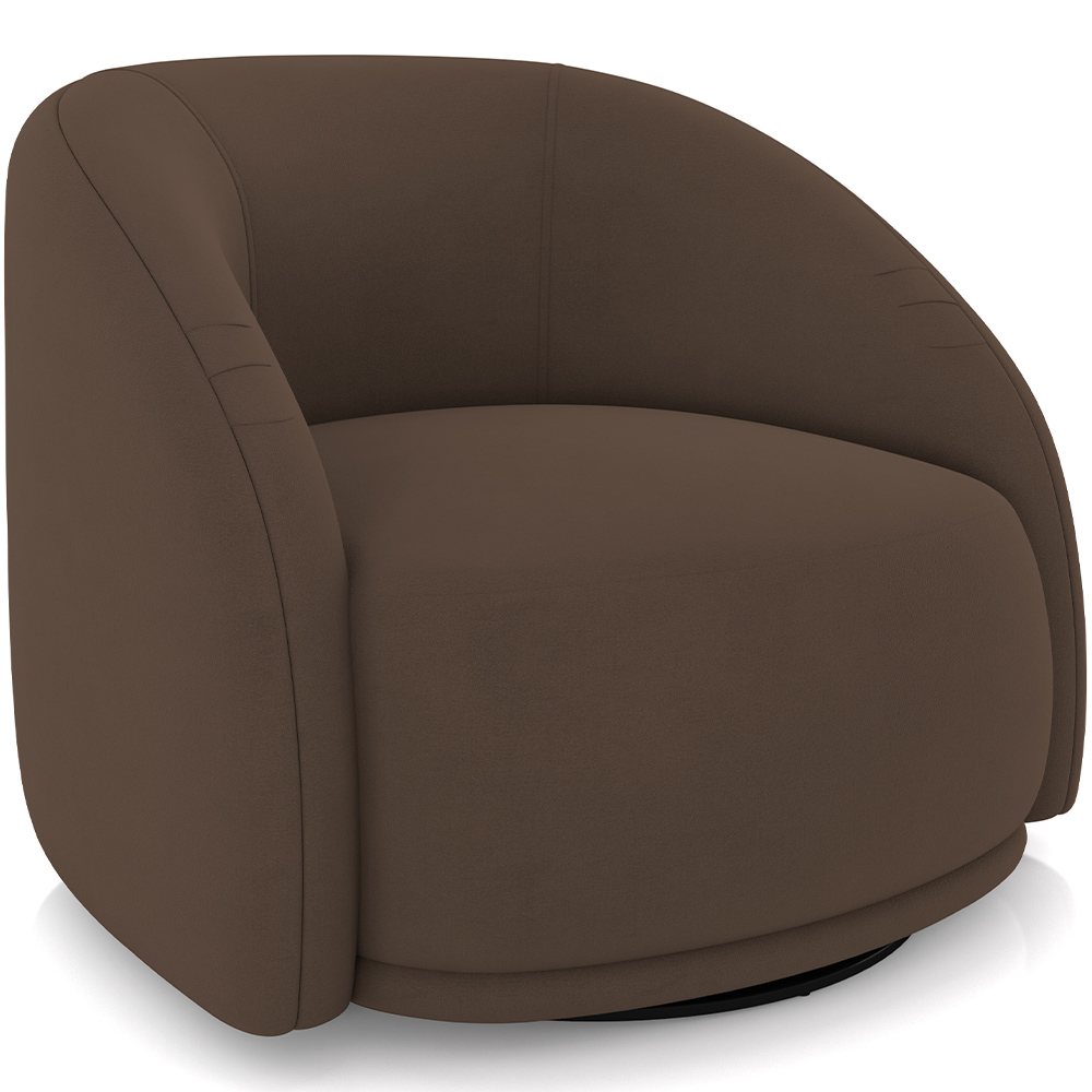 Poltrona Decorativa Giratória Angelina M03 Veludo Marrom - Lyam Decor