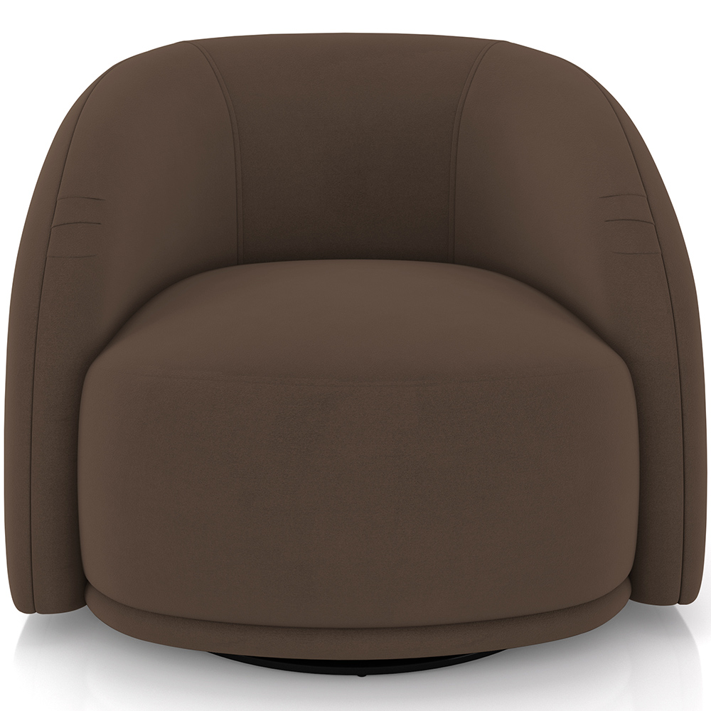 Poltrona Decorativa Giratória Angelina M03 Veludo Marrom - Lyam Decor