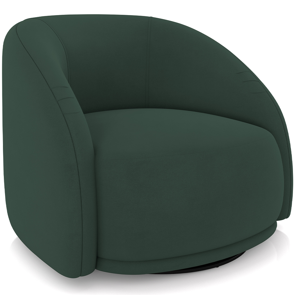 Poltrona Decorativa Giratória Angelina M03 Veludo Verde Musgo - Lyam Decor