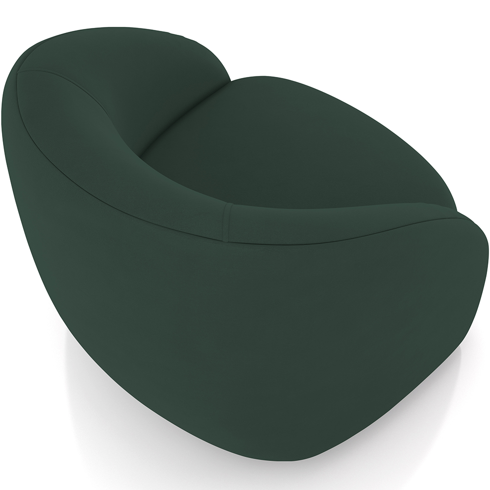 Poltrona Decorativa Giratória Angelina M03 Veludo Verde Musgo - Lyam Decor