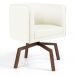 Poltrona Decorativa Giratória Base Ka Betina D02 Corano Bege C-26 - Lyam Decor