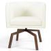 Poltrona Decorativa Giratória Base Ka Betina D02 Corano Bege C-26 - Lyam Decor
