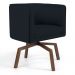 Poltrona Decorativa Giratória Base Ka Betina D02 Corano Preto C-05 - Lyam Decor