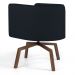 Poltrona Decorativa Giratória Base Ka Betina D02 Corano Preto C-05 - Lyam Decor