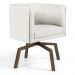 Poltrona Decorativa Giratória Base Ka Betina D02 Linho Bege C-443 - Lyam Decor