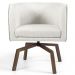 Poltrona Decorativa Giratória Base Ka Betina D02 Linho Bege C-443 - Lyam Decor