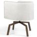 Poltrona Decorativa Giratória Base Ka Betina D02 Linho Bege C-443 - Lyam Decor