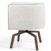 Poltrona Decorativa Giratória Base Ka Betina D02 Linho Bege C-443 - Lyam Decor