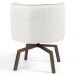 Poltrona Decorativa Giratória Base Ka Betina D02 Linho Bege C-443 - Lyam Decor