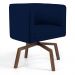 Poltrona Decorativa Giratória Base Ka Betina D02 Veludo Azul Oxford C-304 - Lyam Decor